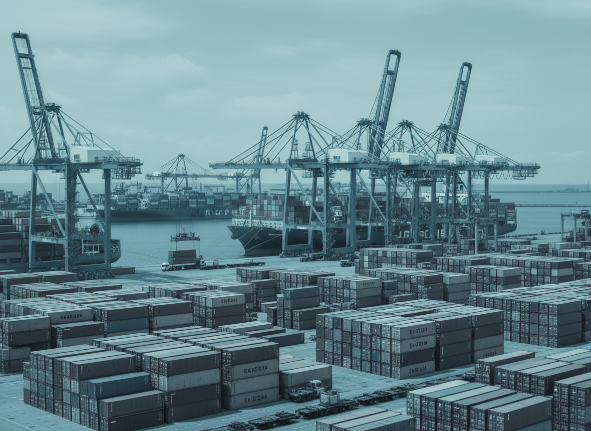 Port de conteneurs, illustration des flux de marchandises intracommunautaires